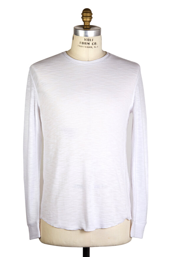 Vince - White Waffled Cotton T-Shirt