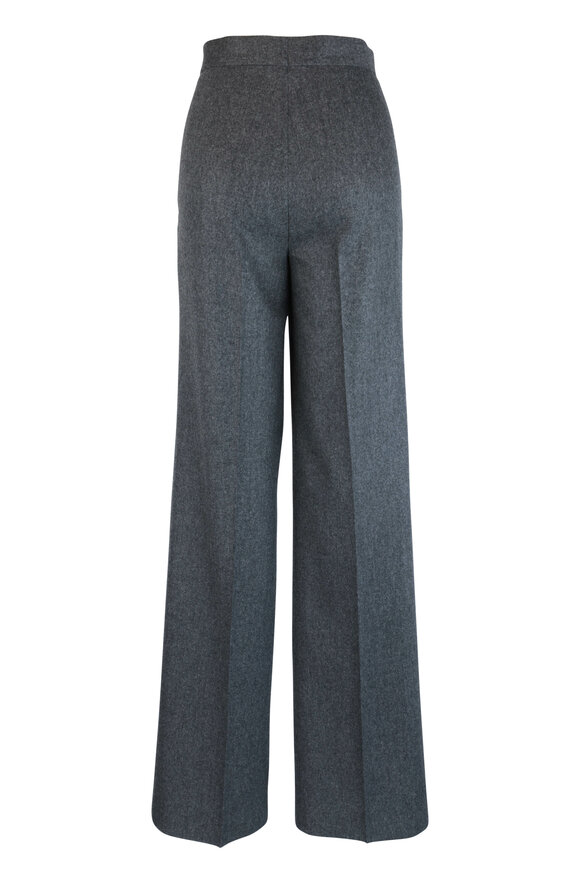 Kiton - Gray Wool & Cashmere Wide Leg Pant 