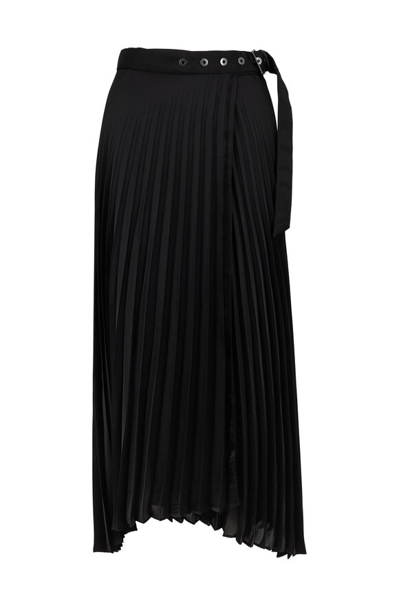 Brunello Cucinelli - Black Pleated Belted Skirt