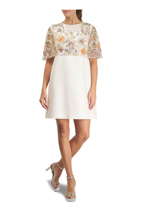 Valentino Ivory Embellished Mini Dress - view 2