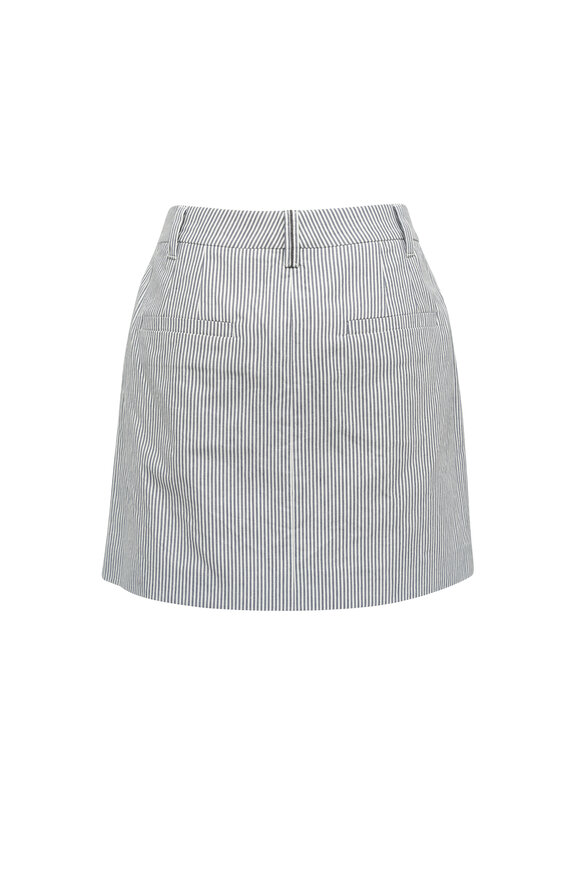 Brunello Cucinelli - Stripe Cotton & Linen Mini Skirt