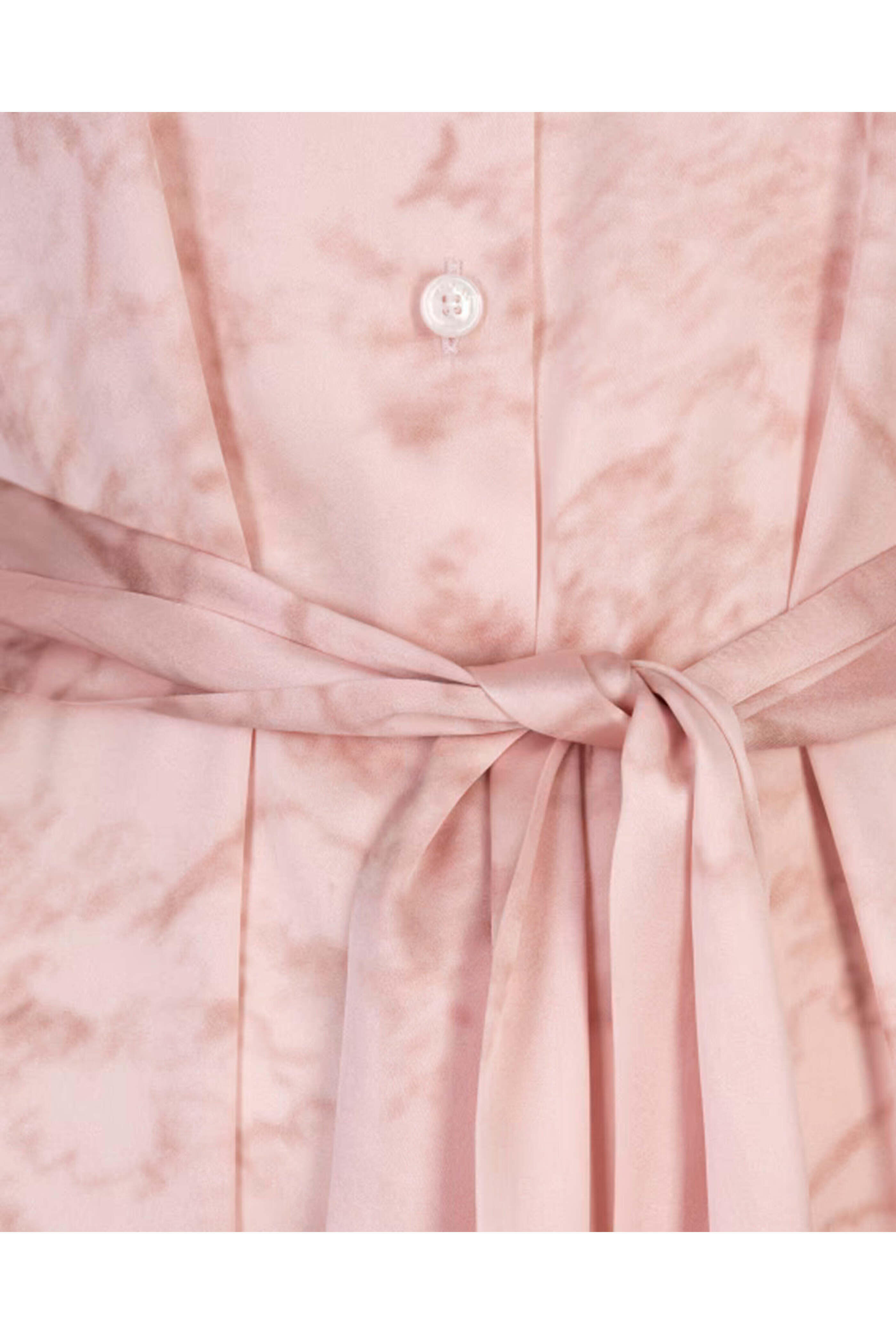 Kiton - Light Pink Long Sleeve Belted Shirtdress