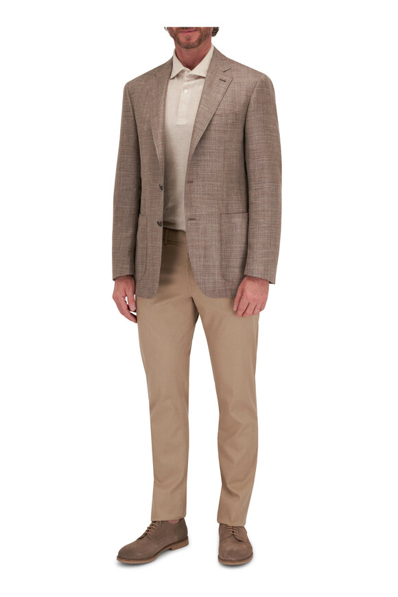 Canali - Tan Stretch Twill Five Pocket Pant