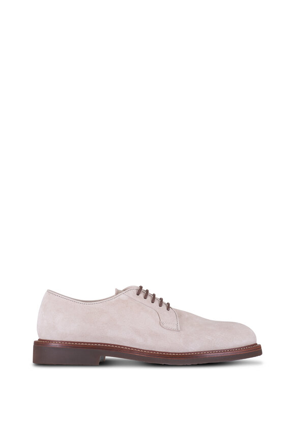 Brunello Cucinelli - Beige Suede Lace Up Dress Shoe