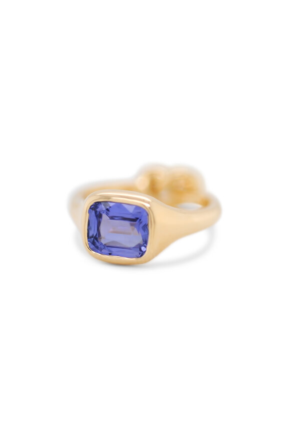 Kali Zoe 18k Yellow Gold Sapphire Overhand Knot Ring - view 3