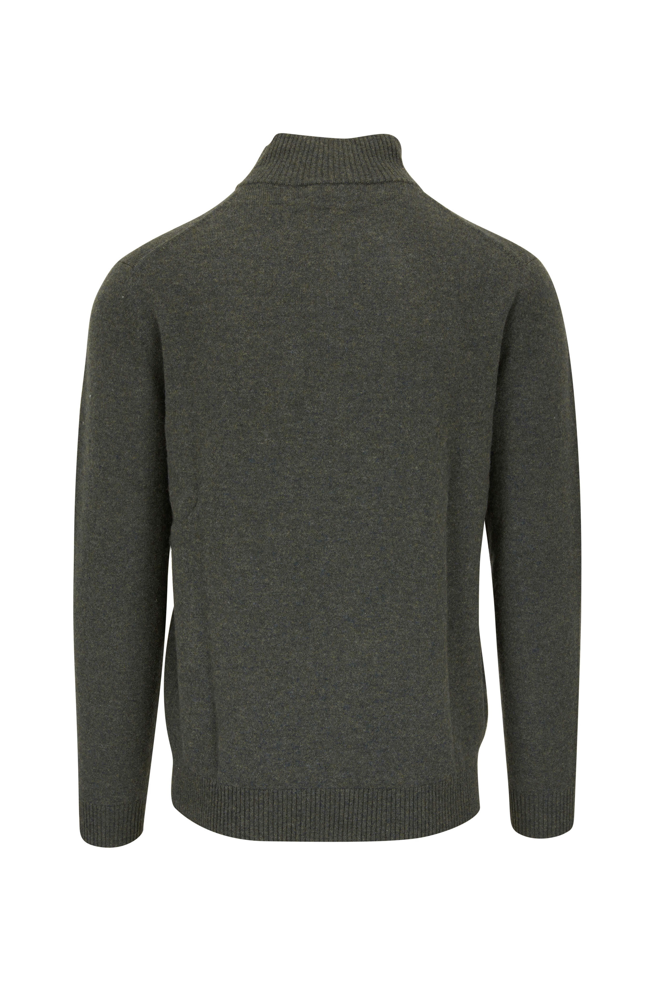 Kinross - Forest Green Cashmere Quarter-Zip Pullover