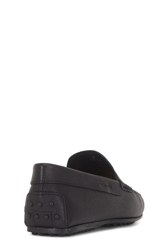 Tod's - City Gommini Black Grained Leather Penny Driver