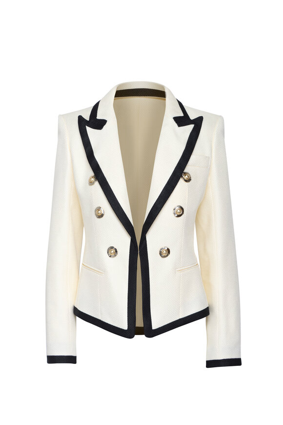 Balmain Ecru & Black Single Button Jacket
