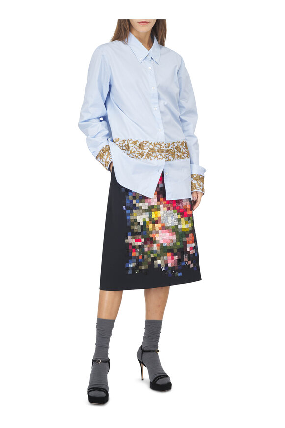 Dries Van Noten Jacquard Embroidered Low Waist Skirt - view 2