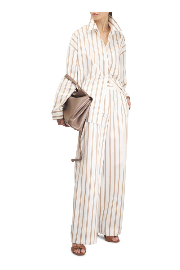 TWP Hudson St. White & Khaki Stripe Pant - view 2