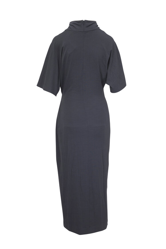 Brunello Cucinelli Couture Blue Elbow Sleeve Dress - view 3