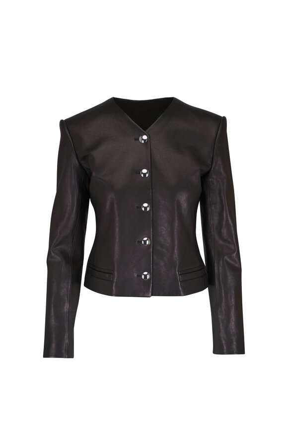 Khaite Nara Black Leather Jacket