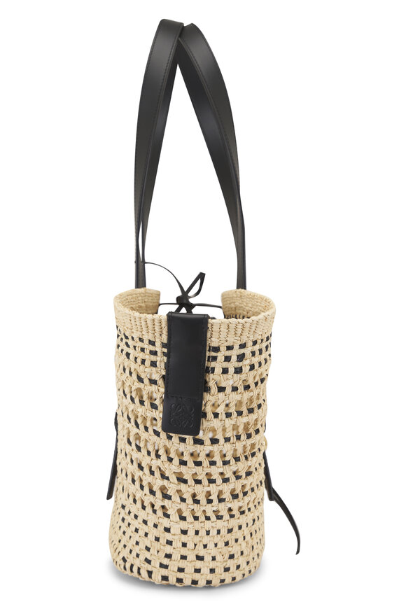 Loewe Medium Braid Basket Iraca Palm & Leather Tote - view 4