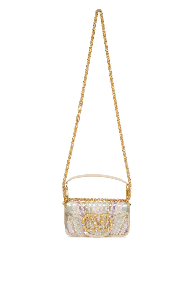 Valentino Garavani - Loco VLogo Cream Shoulder Bag