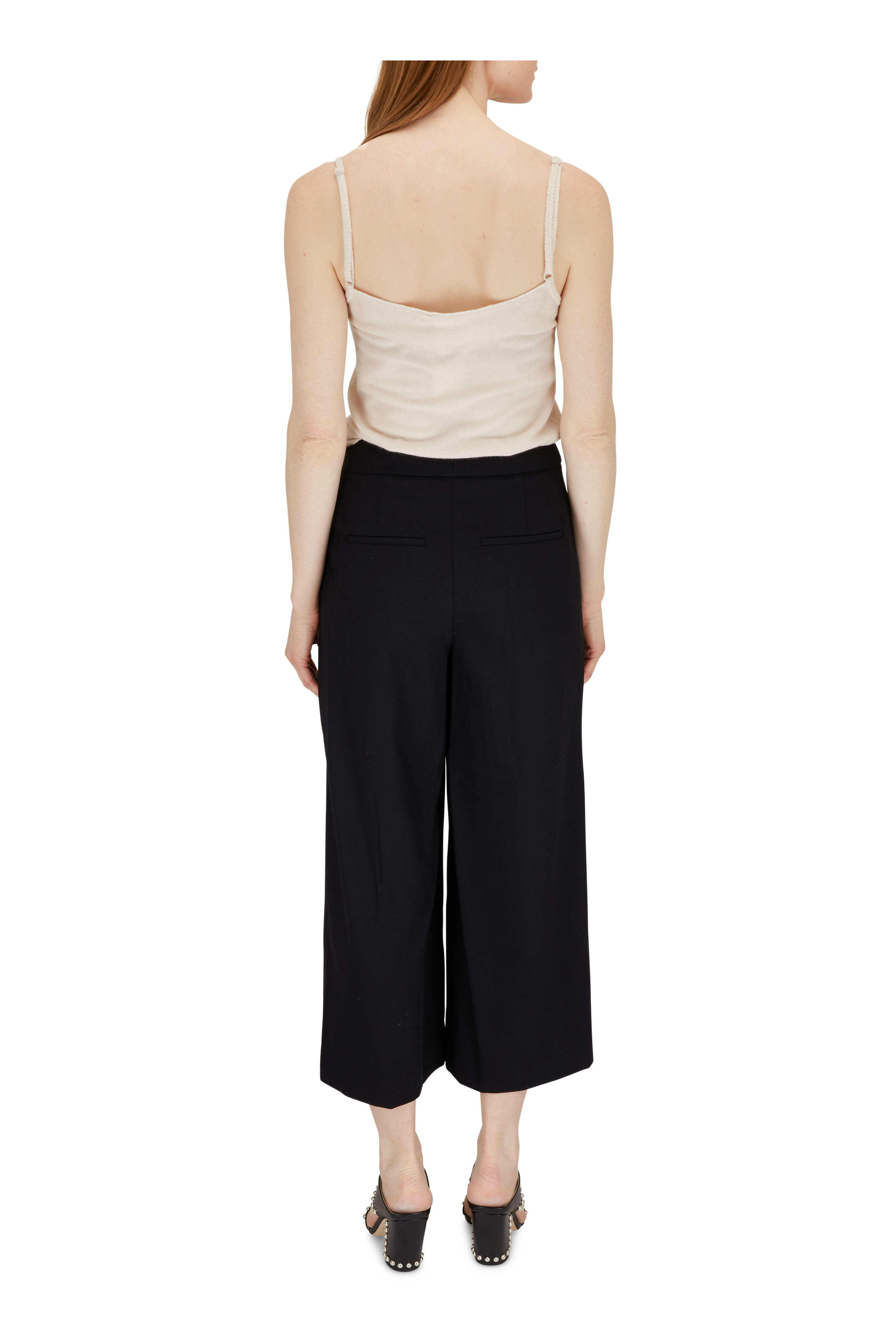 Jimmy Choo - Matty Black Leather & Silver Studs Mule, 85mm