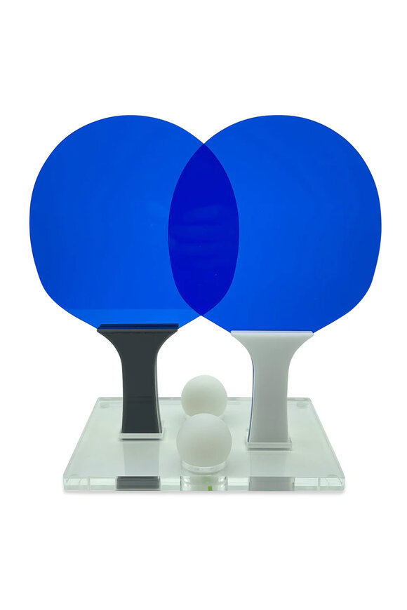 Luxe Dominoes El Blue Ping Pong Set