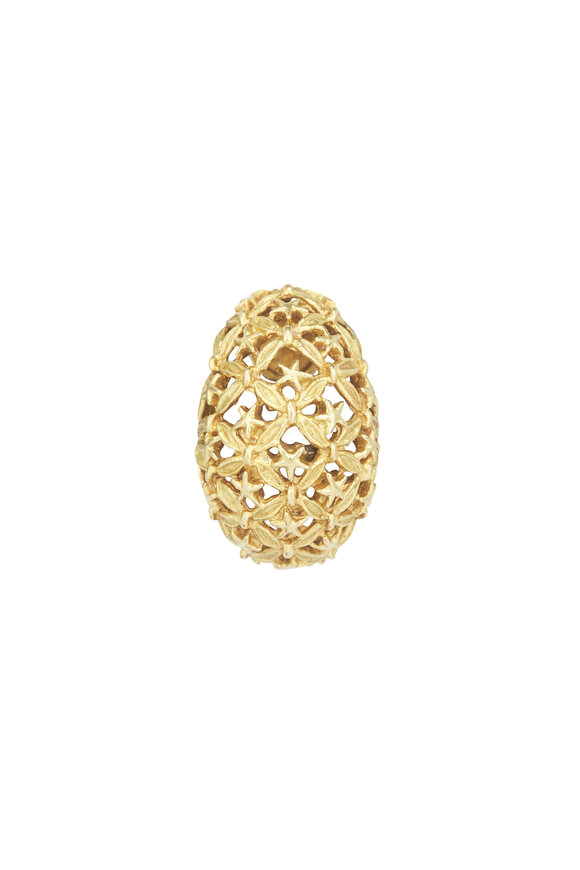 Courtney Davis 18k Yellow Gold Large Domed Ear Clips - view 2