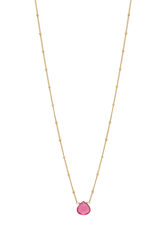 Cristina V. Pink Quartz Briolette Necklace