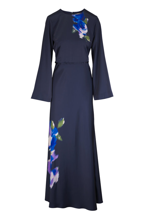 Sachin + Babi Alex Midnight Corsage Print Gown