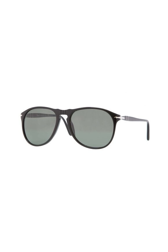 Persol Black Polarized Suprema Pilot Sunglasses