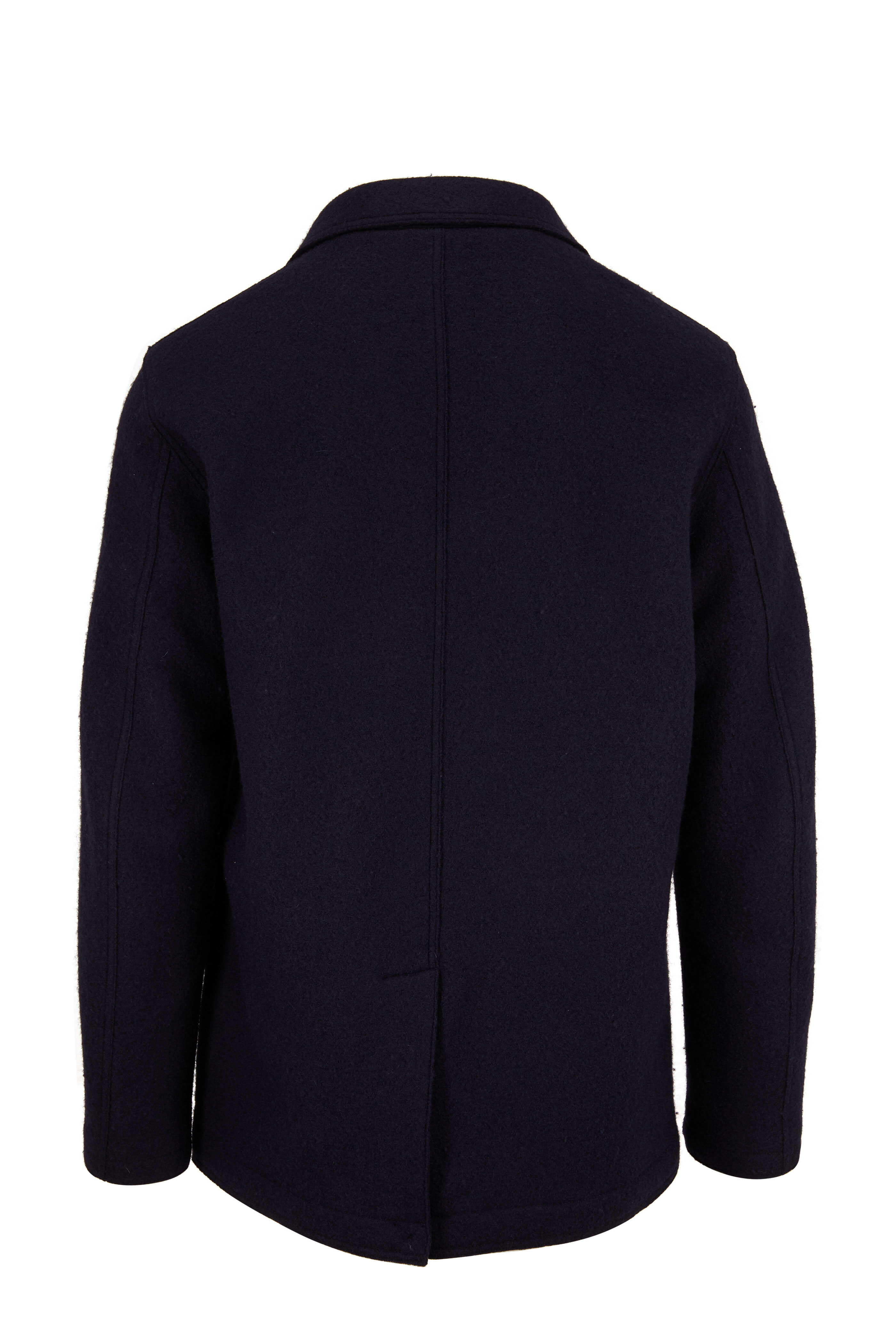 Maurizio Baldassari - Navy Wool Boucle Coat