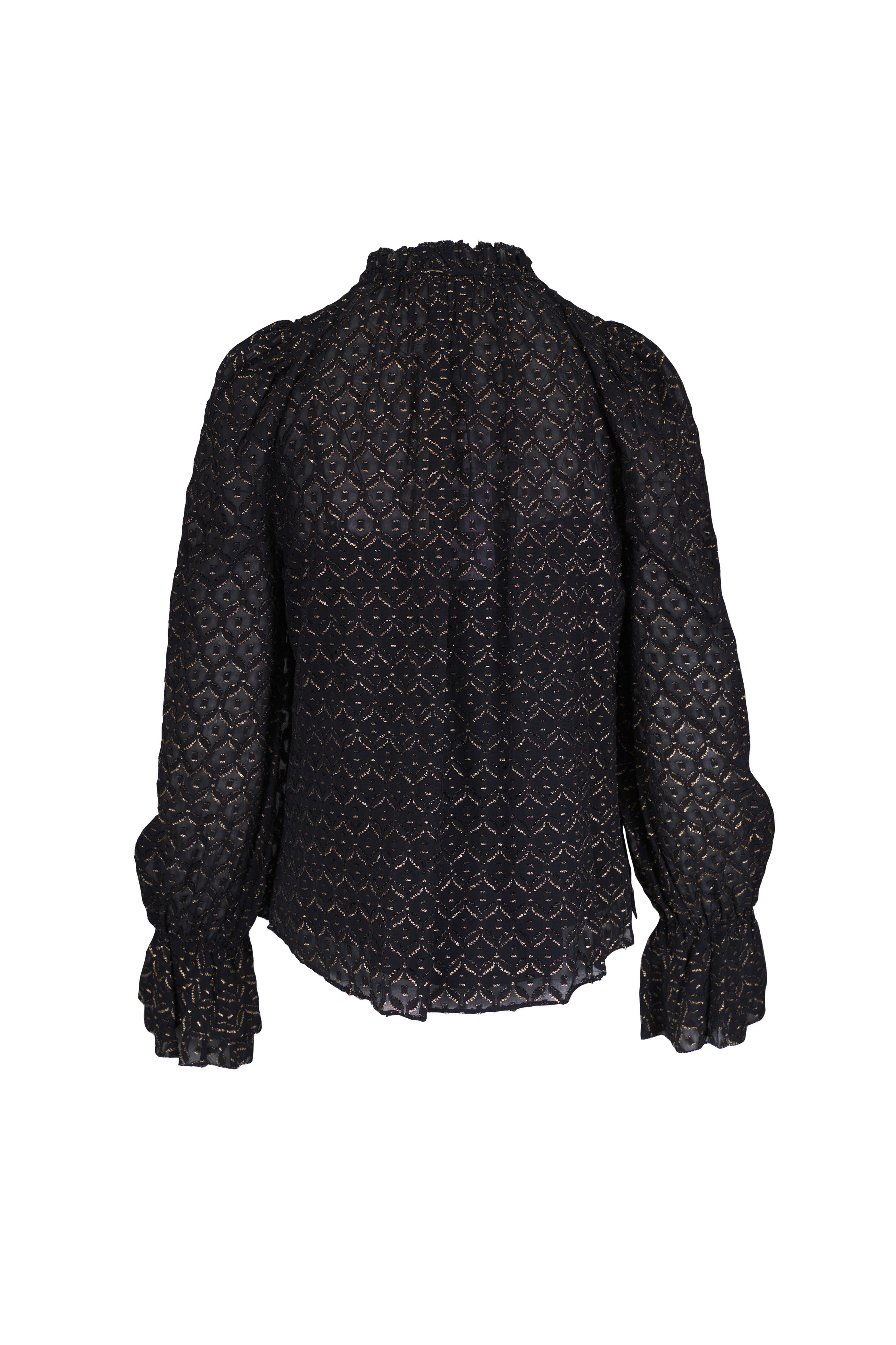 Veronica Beard - Maxime Black & Gold Blouse