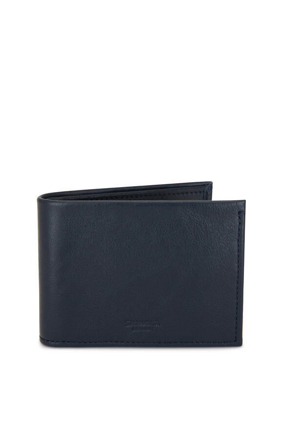 Shinola - Navy Leather Slim Bi-Fold Wallet