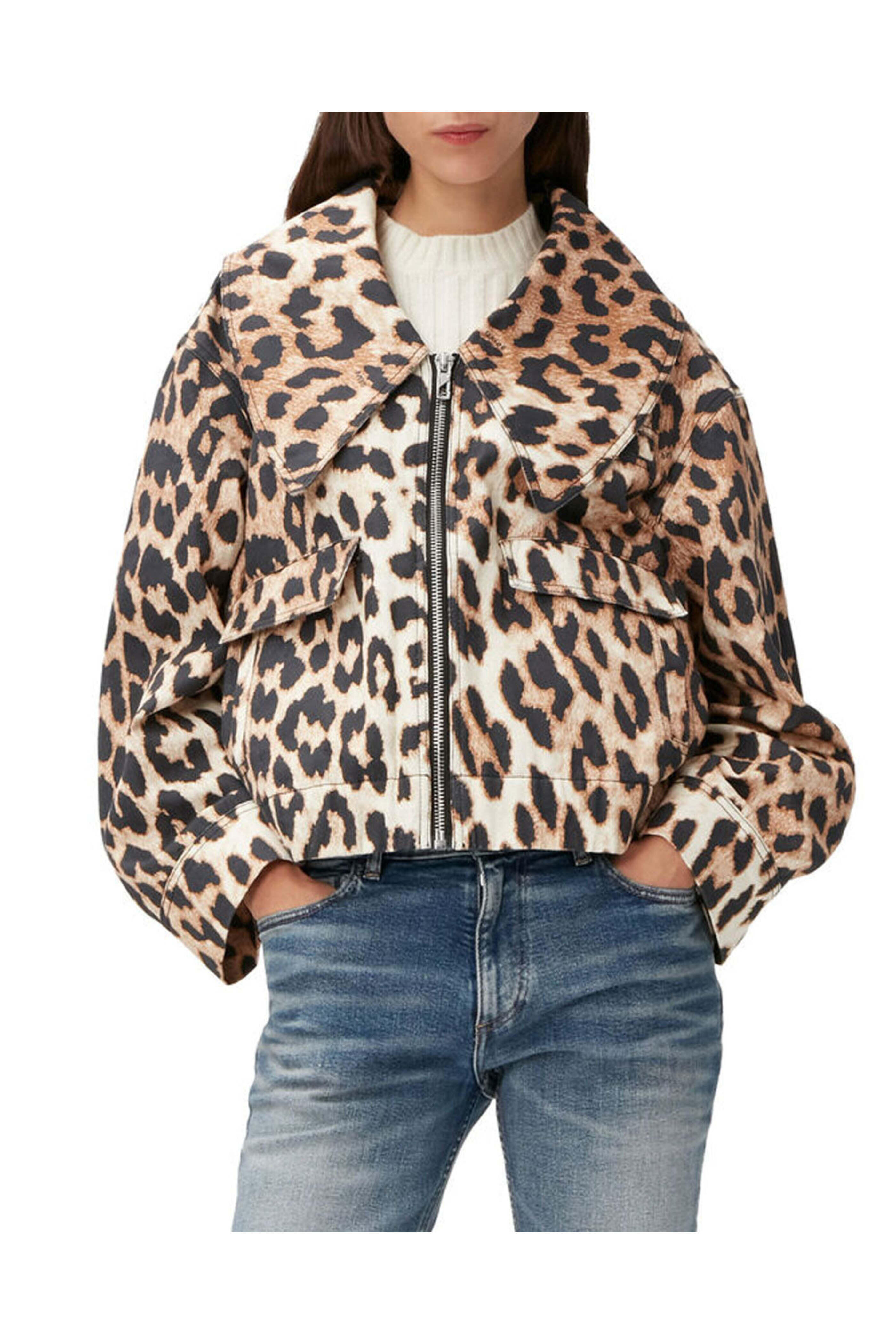 【GANNI】Leopard Printed キャンバス ミディ ジャケット 22689134_52976509_1000.jpg