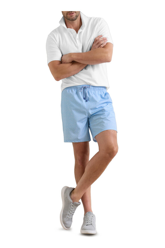 Peter Millar Wind In Your Sails Seaport Blue Swim Trunks - view 2