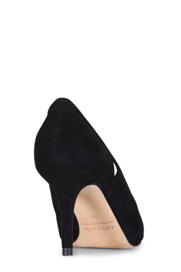 Arteana Savona Black Suede Cut Out Pump, 75mm - view 4