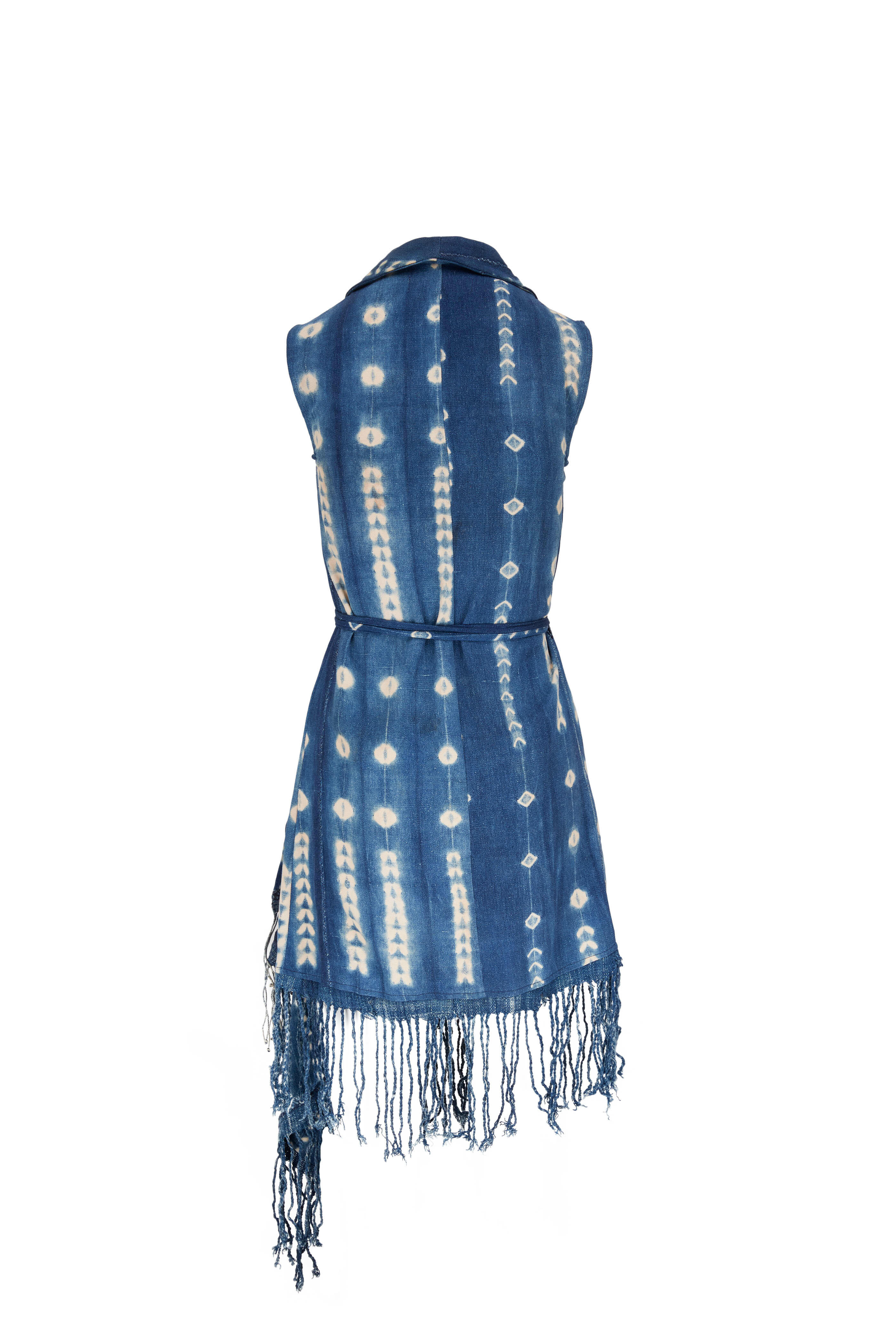 Studio 189 - Indigo Printed Fringe Sleeveless Dress