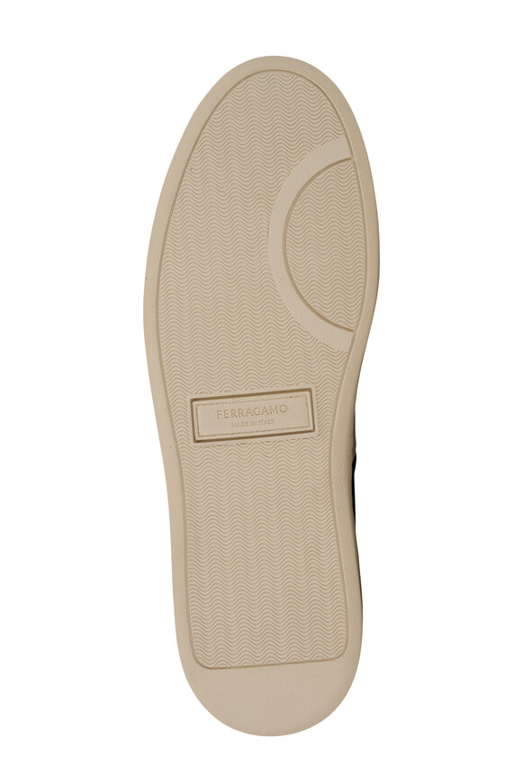 Ferragamo Achille 1 Blue Marine Leather Low Top Sneaker  - view 5