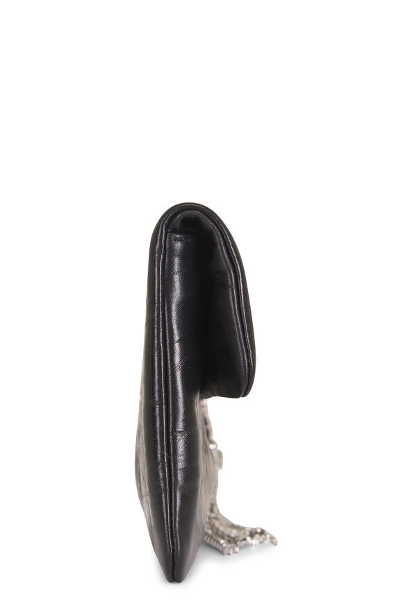 Jimmy Choo Zandra Black Vintage Metallic Leather Clutch - view 3