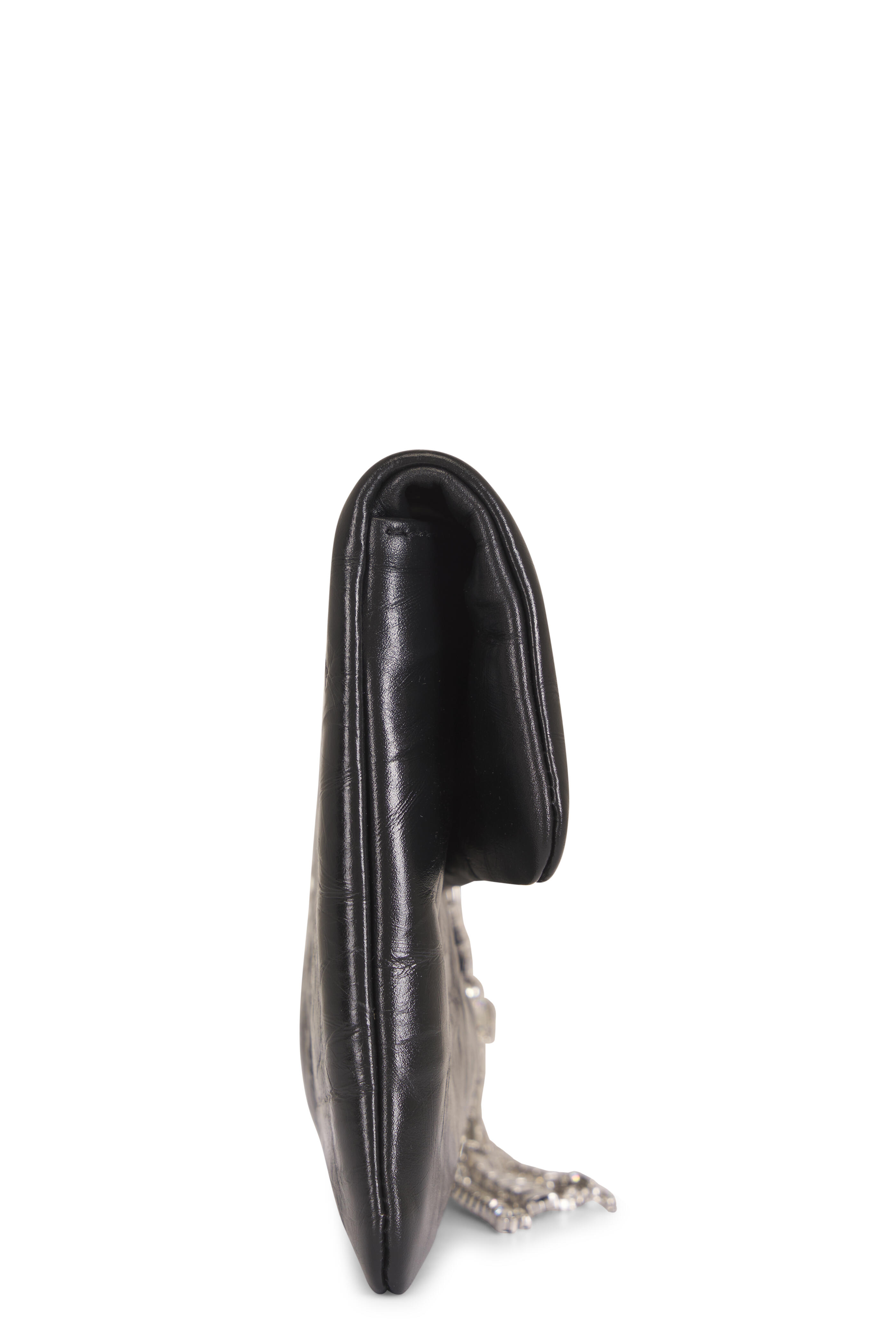 Jimmy Choo - Zandra Black Vintage Metallic Leather Clutch - view 3