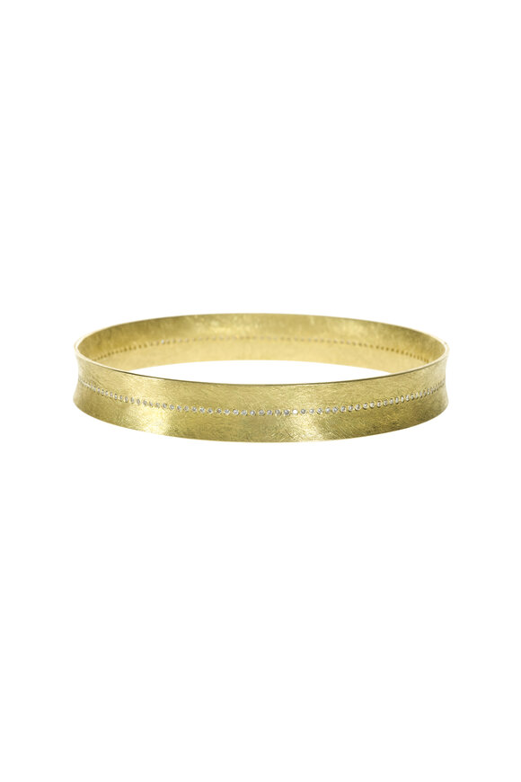 Todd Reed - Yellow Gold White Diamond Bangle