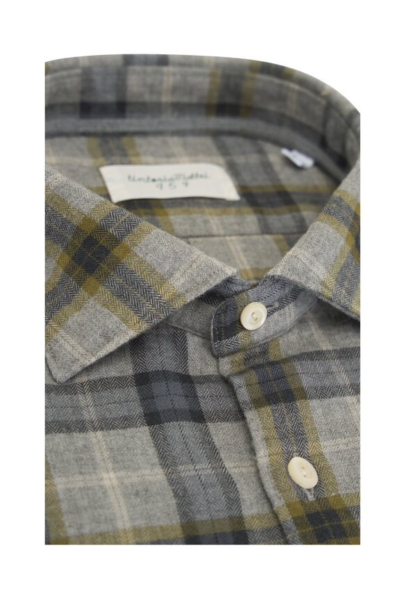 Tintoria - Gray & Chartreuse Plaid Sport Shirt