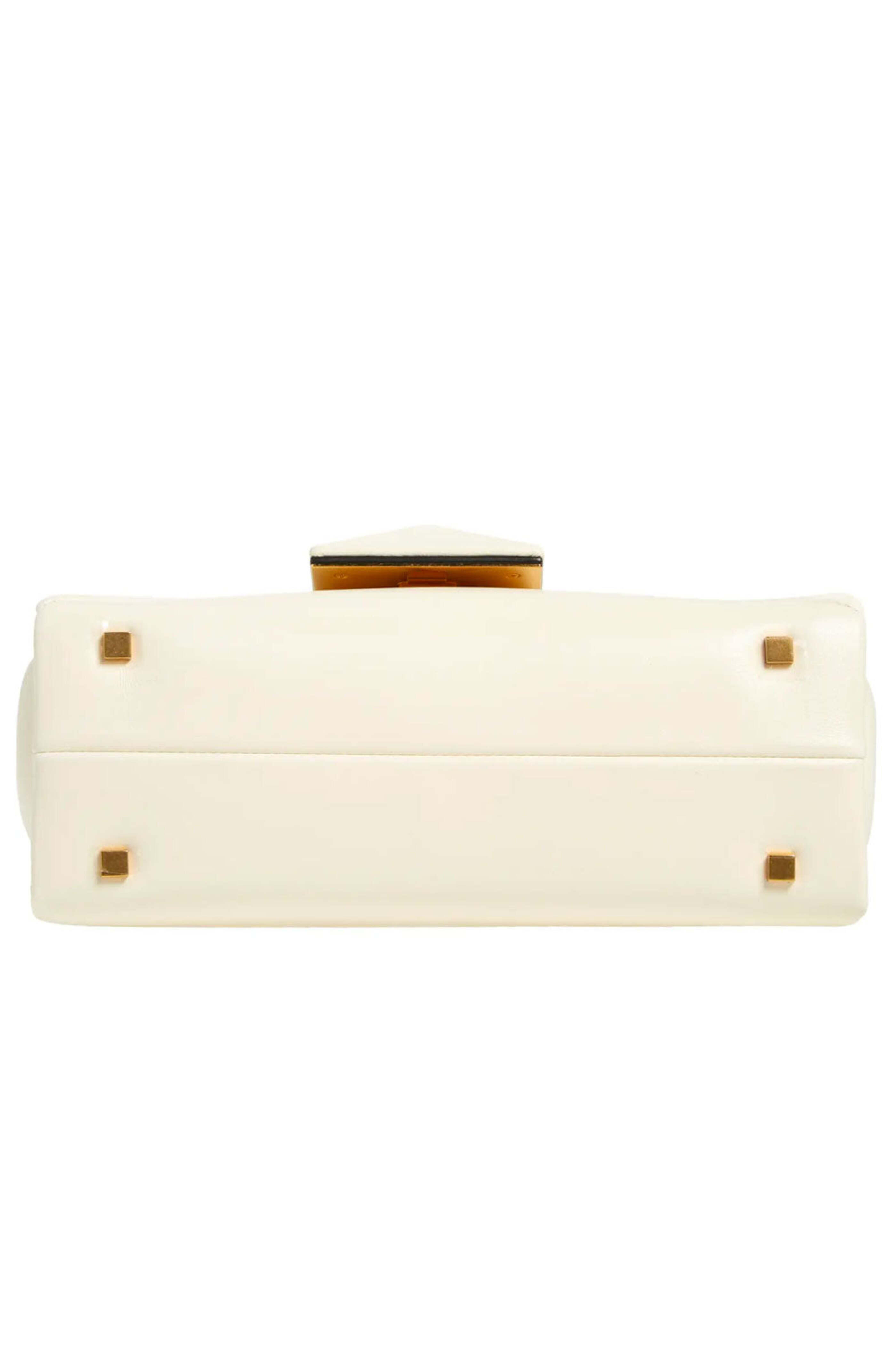 Valentino Garavani - One Stud Leather Top Handle Bag in Ivory