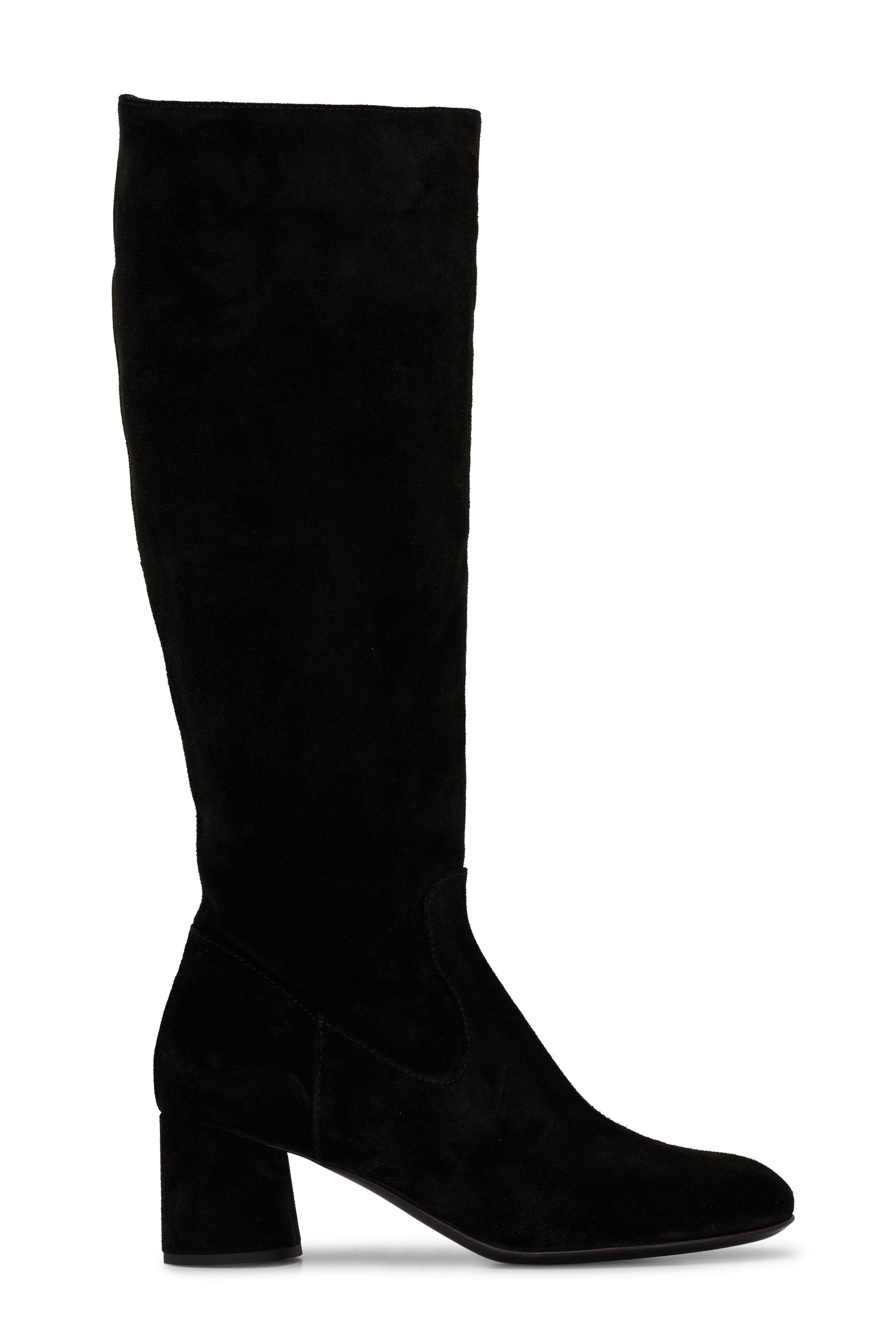 AGL Lorette Black Suede Knee High Boot 55mm Mitchell Stores