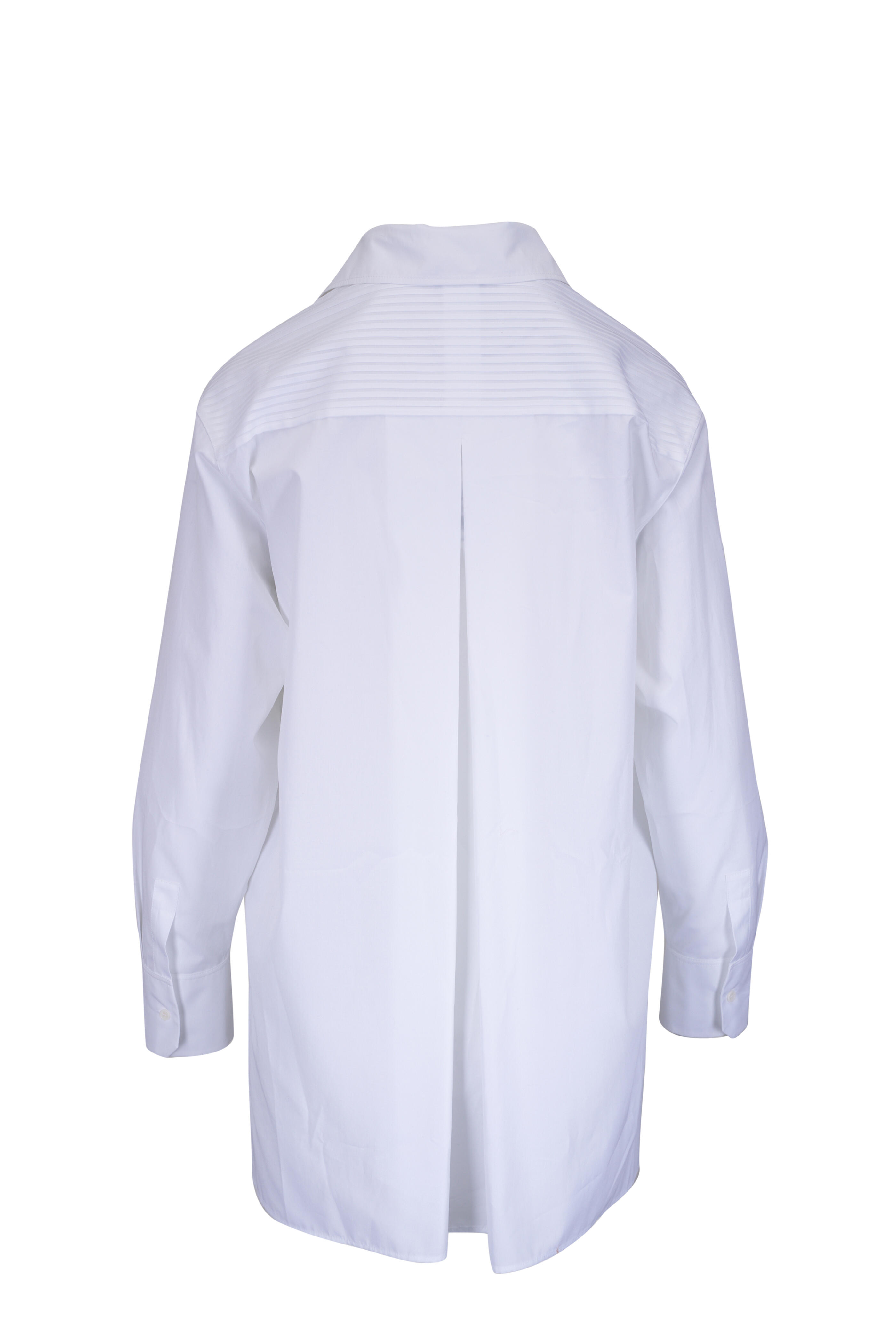 Akris - White Pleated Cotton Voile Oversized Shirt
