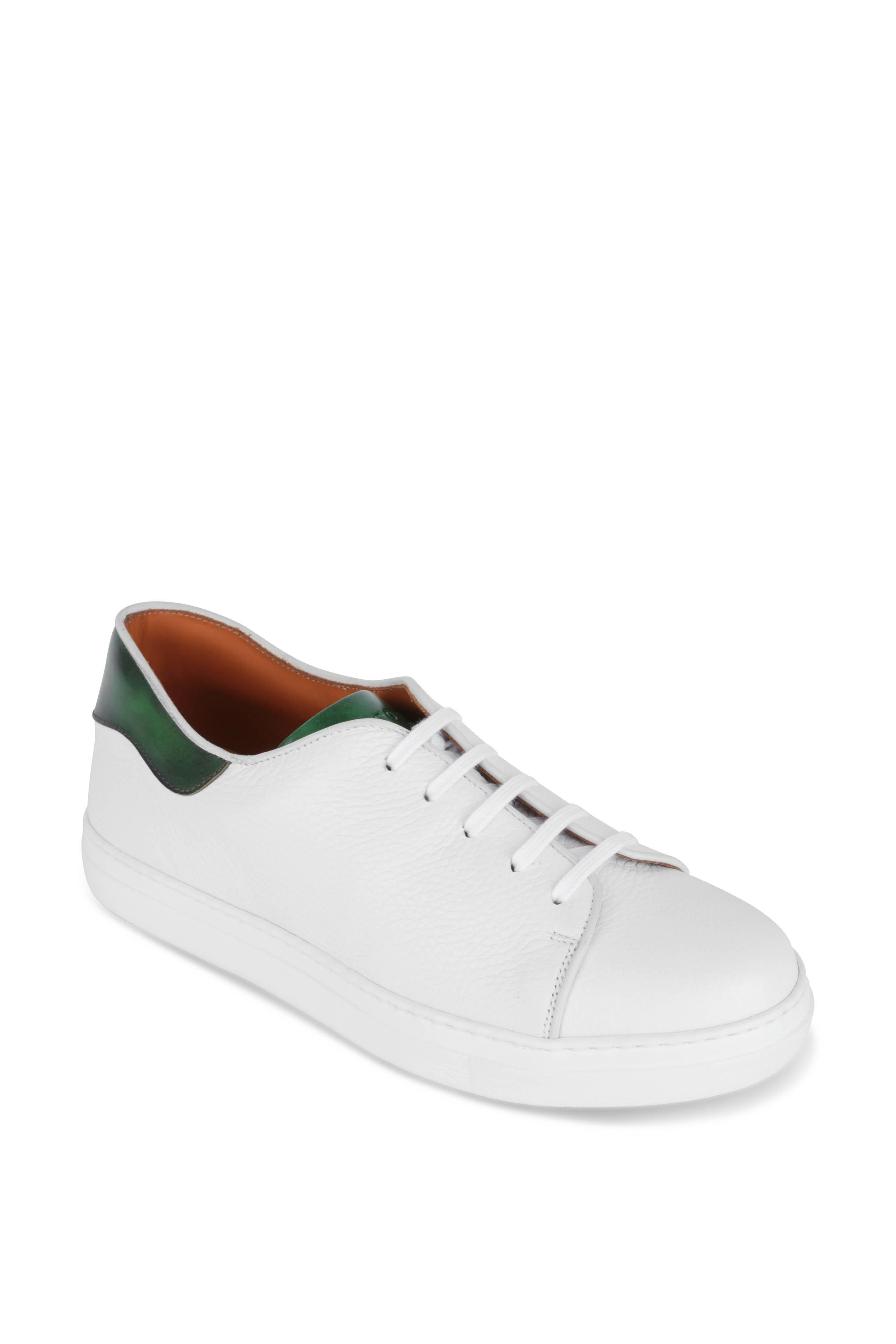 Bontoni - Furlissimo White & Green Leather Sneaker