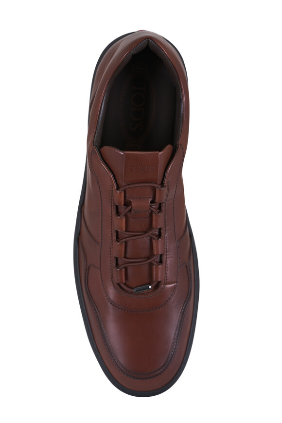 Tod's Allacciata Cassetta Dark Brown Leather Sneaker - view 3