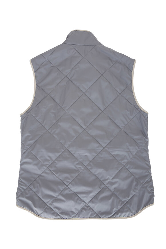 Waterville - Light Gray Quilted Vest 