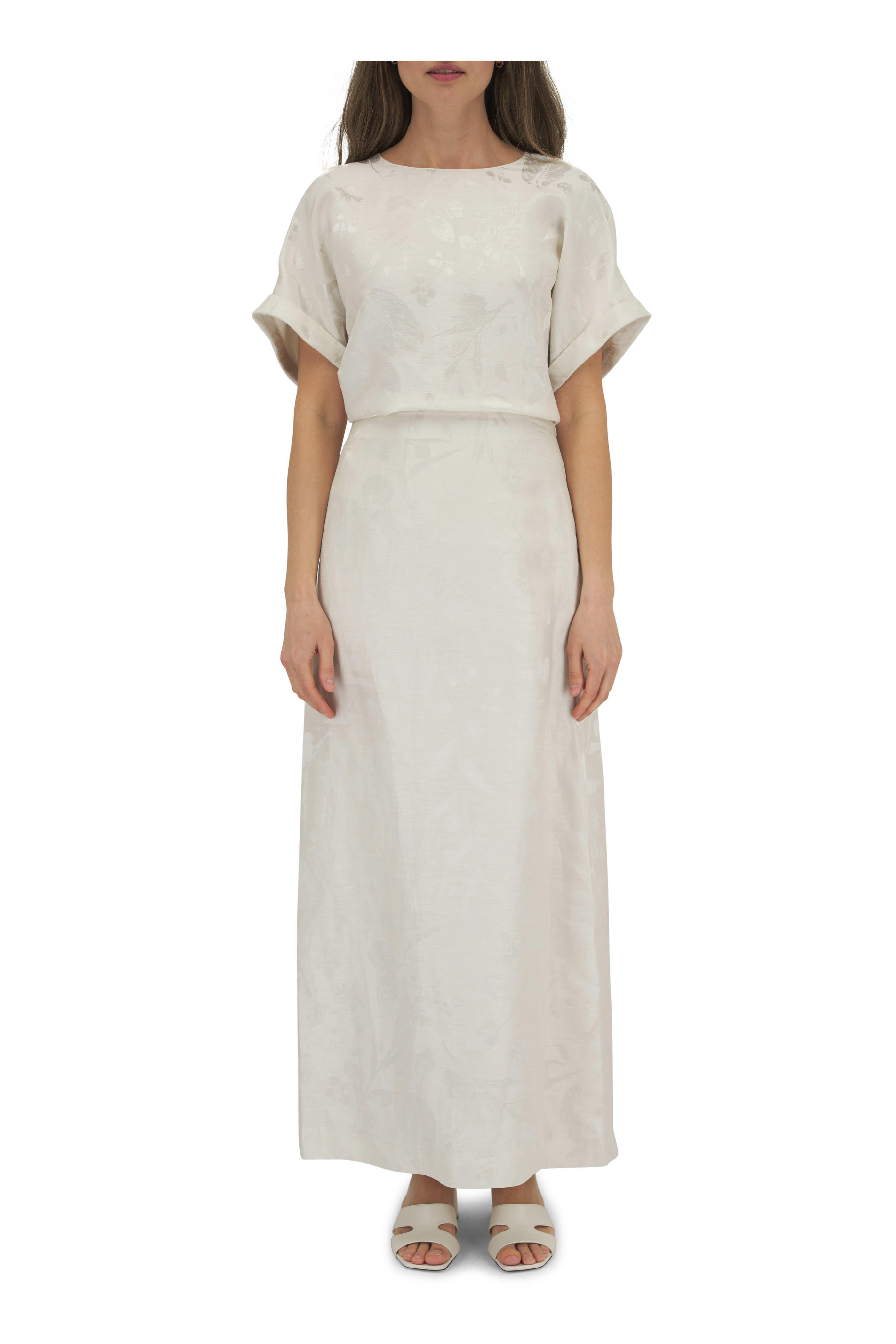 chinese dress ladies Florence Linen Blend Dress-Olive Leopard Flora