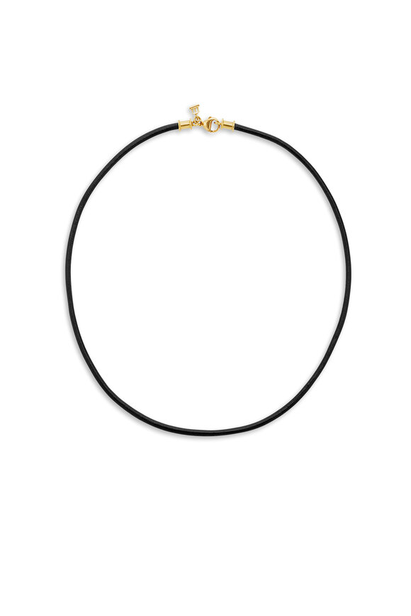 Temple St. Clair - 18K Gold Clasp Black Leather Cord