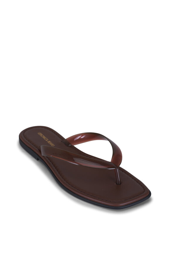 Brunello Cucinelli - Monili Black & Rutenio Leather Thong Brunello Cucinelli - Monili Black & Rutenio Leather Thong