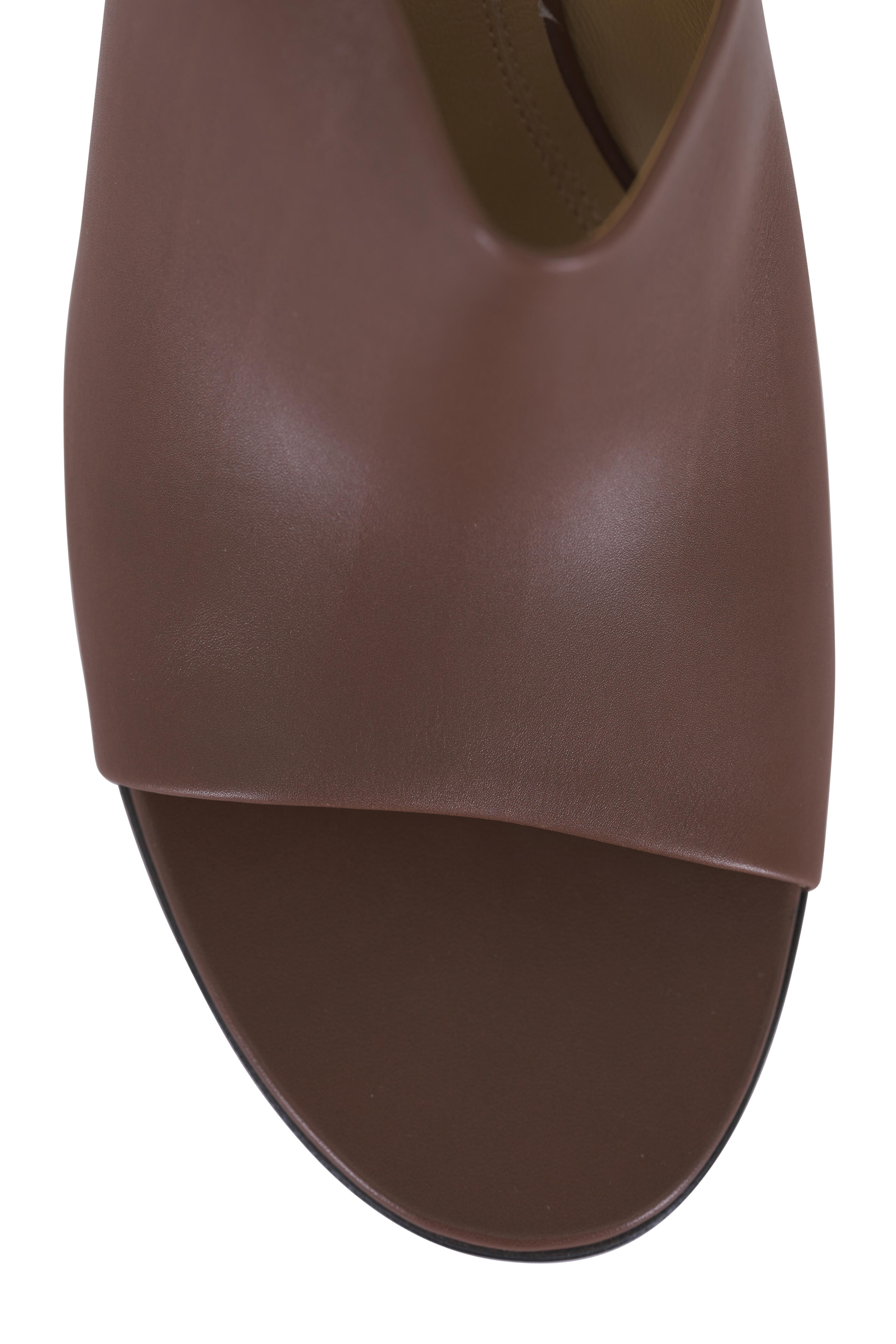 【THE ROW】シグナム 90 レザーミュール The Row - Signum Brown Leather Mule. 90mm | Mitchell Stores