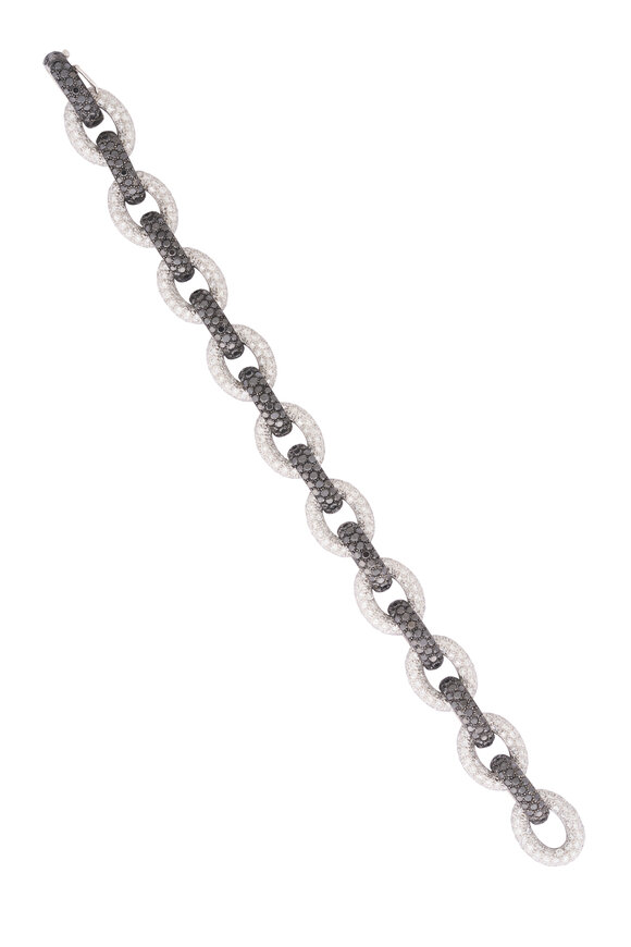 Lowy & Co White & Black Diamond Link Bracelet - view 1
