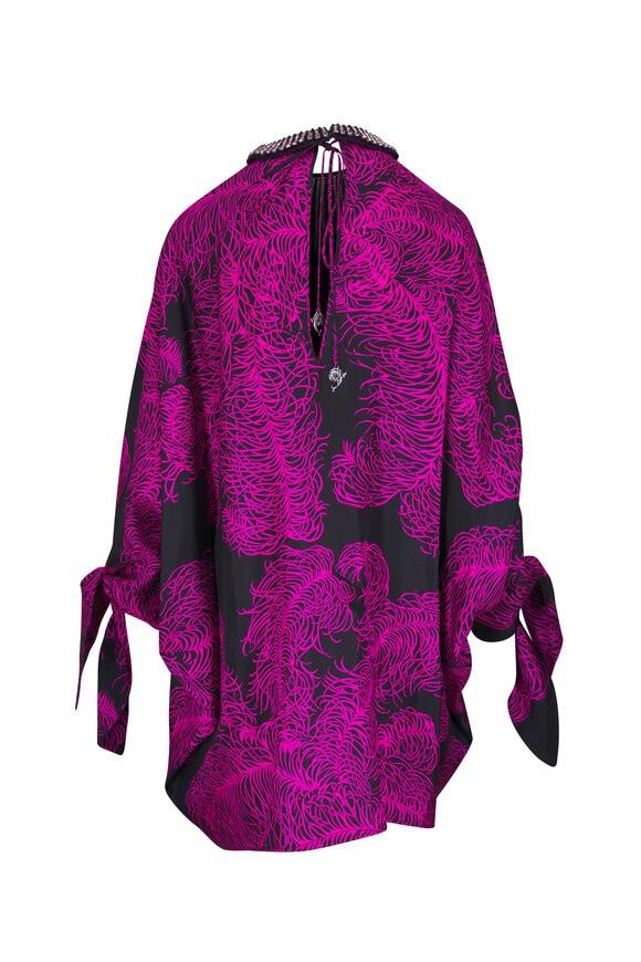 Pucci - Pink Struzzo Print Silk Twill Kaftan