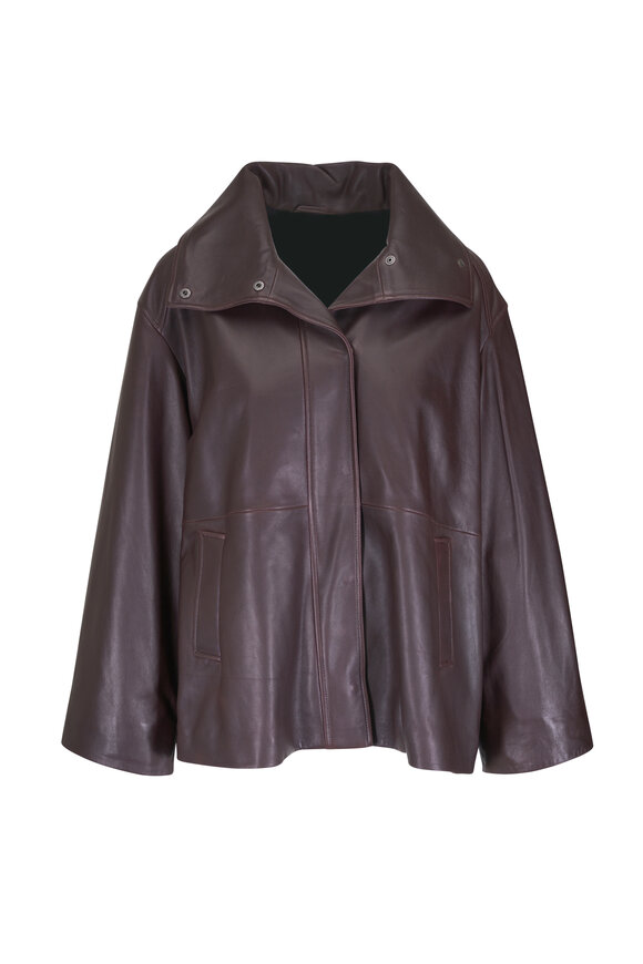 Nour Hammour Lowen Dark Brown Leather Jacket - view 1