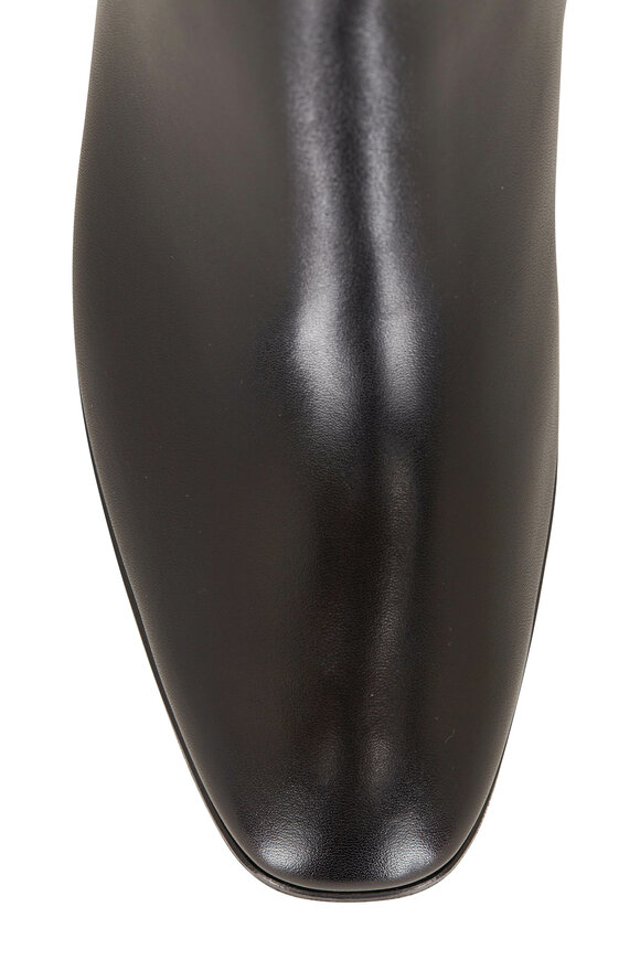 Gravati - Black Leather Side Zip Boot, 50mm